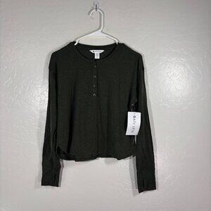 Athleta Canyon Henley Top Womens XS Long Sleeve Tencel Wool Blend NEW